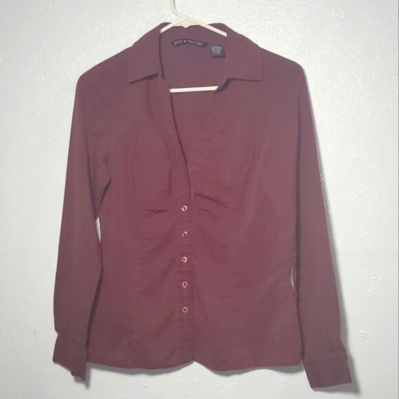 Zac & Rachel Women's Size Small Burgundy Shirt - Picture 1 of 6